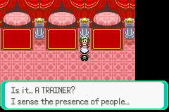 Screenshot of Pokémon Emerald in the Battle Pike receiving a hint, continued.