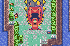 Screenshot of Pokémon Emerald showing outside of the Battle Pike in the Battle Frontier.